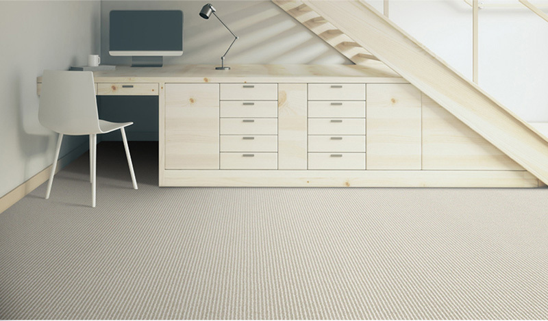 Wool carpet installed in a study area