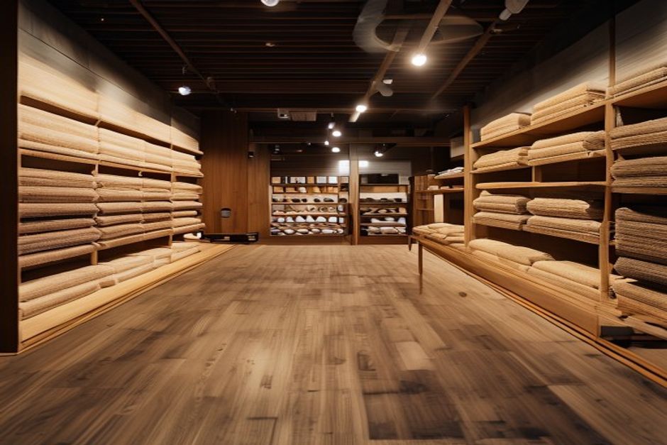 Carpet Country showroom with flooring samples on display